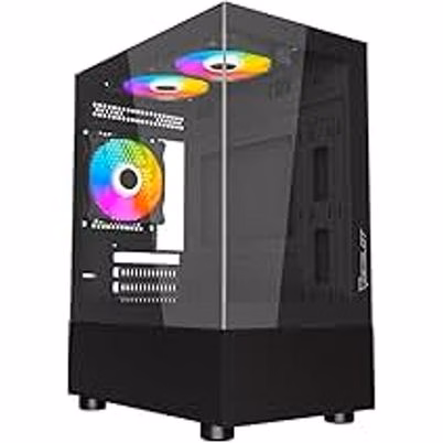 Gabinete Gamer Ocelot Gaming Glass EN6 Negro con Panel de Cristal Templado, 3 Ventiladores y Soporte para Refrigeración Líquida hasta 240mm